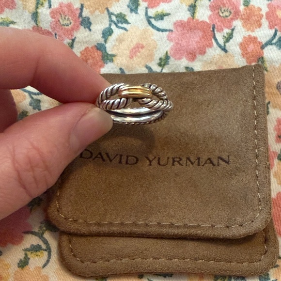 David Yurman Two-Tone Silver and Gold Ring - Picture 1 of 3